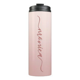 Garrafa Térmica Pó de Rosto Rosa Ombre Elegante Assinatura