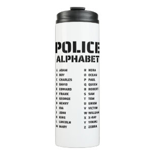 Garrafa Térmica Polícia do Alfabeto Fonético