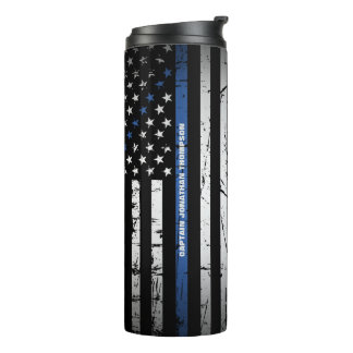 Garrafa Térmica Polícia Personalizada Afetou Bandeira Americana