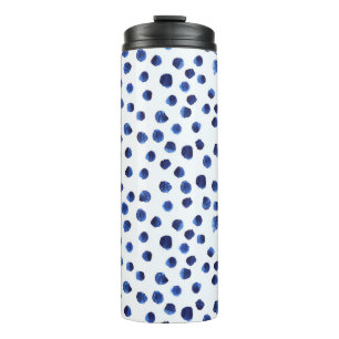 Garrafa Térmica Polka Azul: Ponto de Aquarela Sem Vista.