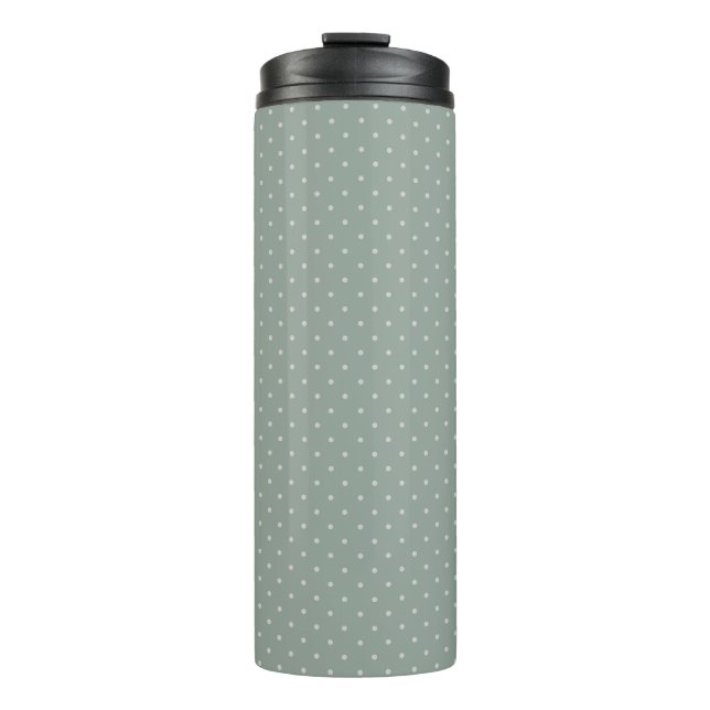Garrafa Térmica Polka Dots Mint Green and Soft Gray Polka Pattern (Frente)