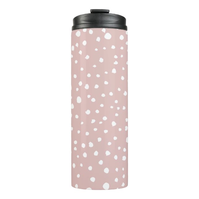 Garrafa Térmica Pontos Dalmáticos cor-de-rosa, pontos Dalmáticos,  (Frente)