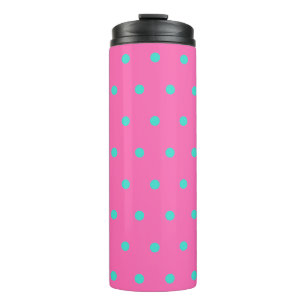 Garrafa Térmica Pontos Polka Azul Turquesa Rosa
