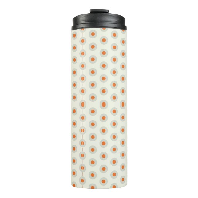 Garrafa Térmica Pontos polka cinza com centro amarelo pp3 (Frente)