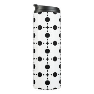 Garrafa Térmica Pontos Polka Pretos, Padrão de Pontos Polka, Ponto