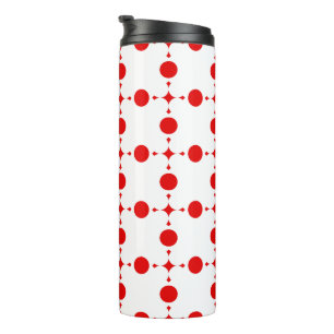 Garrafa Térmica Pontos Polka Vermelhos, Padrão de Pontos Polka, Po