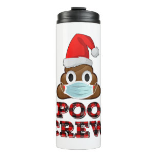 Garrafa Térmica Poo de Natal Camisa de Camisa de Rosto de Máscara 
