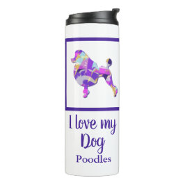 Garrafa Térmica Poodle French Cute Dog Silhouette Purple PY&B
