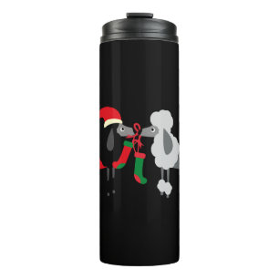 Garrafa Térmica Poodles de Natal Cães de Natal Poodle