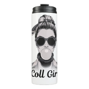 Garrafa Térmica Pop Art Retrô Mulher Fashion Preto e Branco