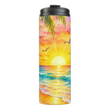 Pôr do Sol Paradisíaco Tropical Arte de Praia em A