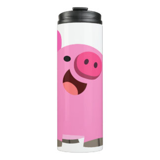 Garrafa Térmica Porco de Cartoon Giro Ridículo