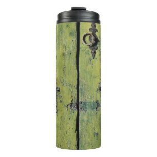 Garrafa Térmica Porta de 2 painéis de madeira marrom fechada