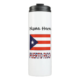 Garrafa Térmica Porto Rico Bandeira de Porto Rico Azul Personaliza