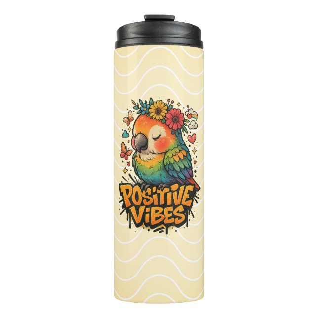 Garrafa Térmica “Positive Vibes” Parrot (Frente)
