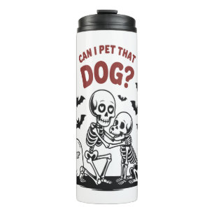 Garrafa Térmica Posso Fazer Carinho Nesse Cachorro no Halloween