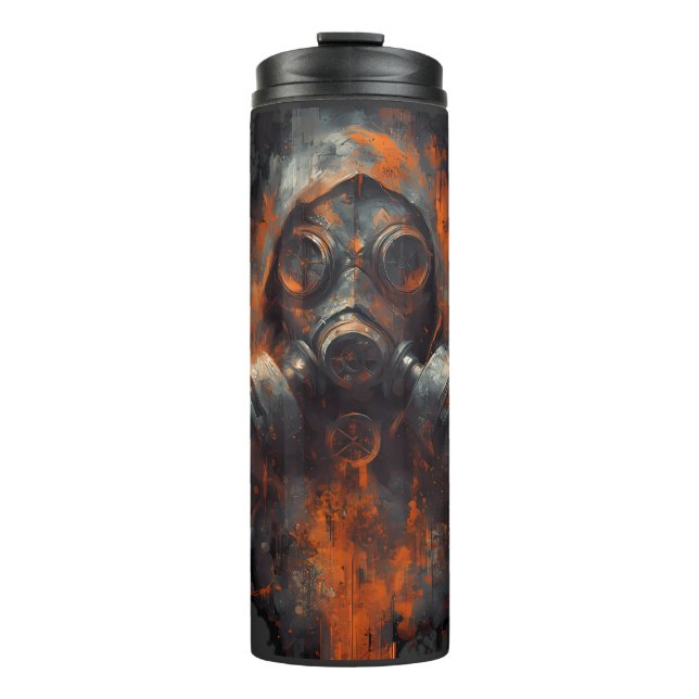 Garrafa Térmica Post Apocalyptic Gas Mask Toxic Grunge  (Frente)