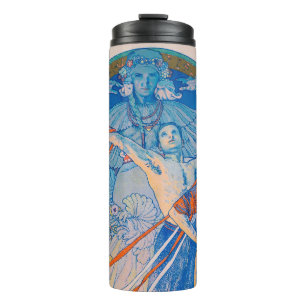 Garrafa Térmica Poster de Alphonse Mucha para o Festival de Sokol
