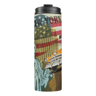 Garrafa Térmica Poster vintage de Nova Iorque.