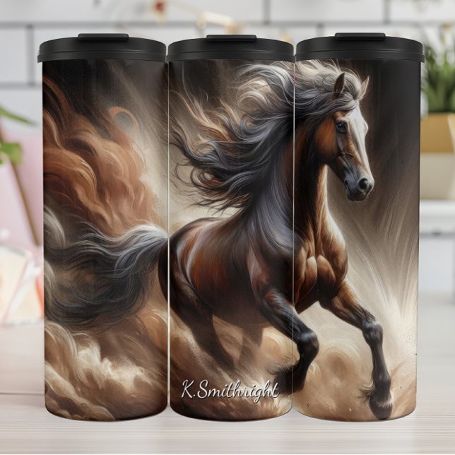 Garrafa Térmica Powerful Brown Horse Dust Gallop (Criador carregado)