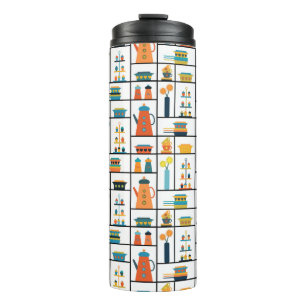 Garrafa Térmica Prateleiras modernas de Na moda retrô de meio sécu