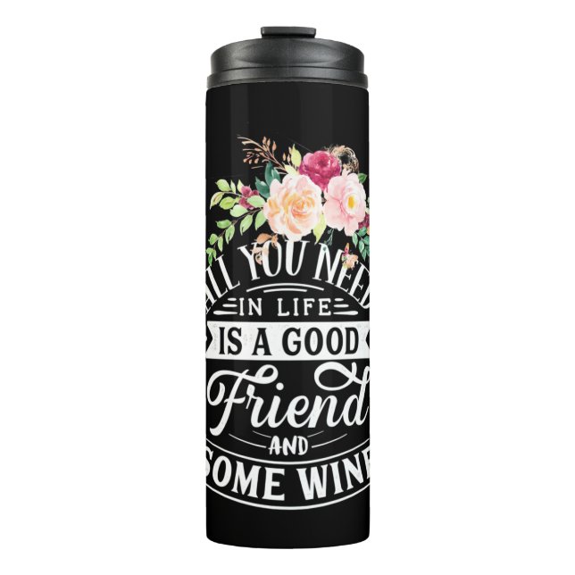Garrafa Térmica Preciso De Um Bom Amigo E Um Pouco De Vinho (Frente)