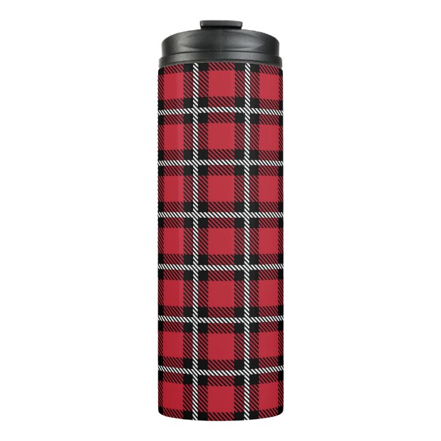 Garrafa Térmica Preppy Red Grid Check Design (Frente)