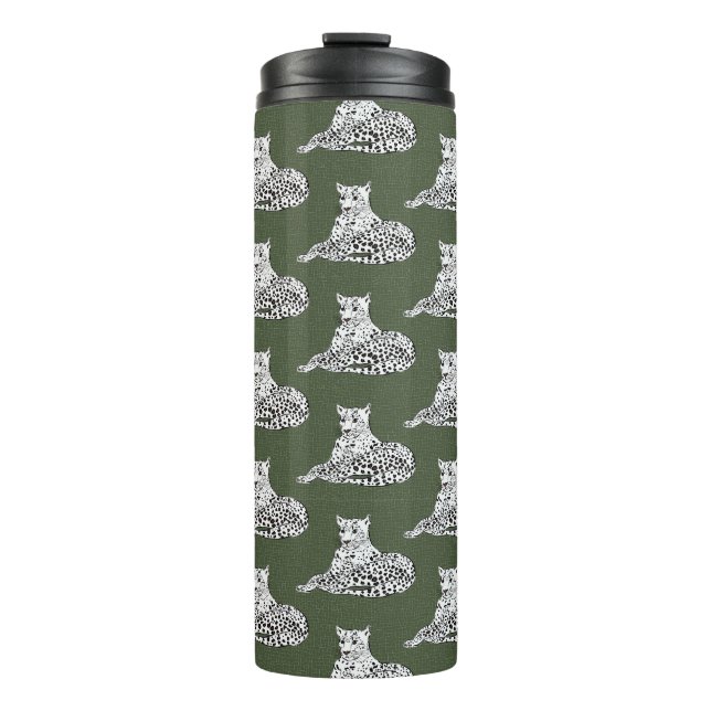 Garrafa Térmica Presença Selvagem Verde Preto Branco (Frente)