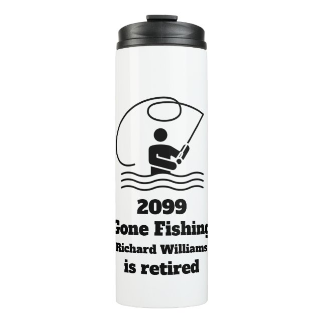 Garrafa Térmica Presente de aposentadoria de pescadores aposentado (Frente)
