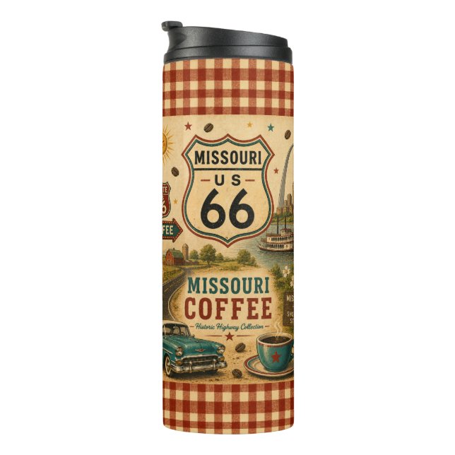 Garrafa Térmica Presente de Café Missouri Route 66 em Copos para V (Rotação à direita)