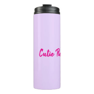Garrafa Térmica Presente de Copo Cutie Pie para Ela Rosa Roxo Fofo