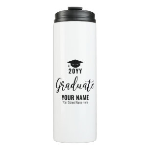 Garrafa Térmica Presente de Formatura Preto e Branco Caneca Térmic
