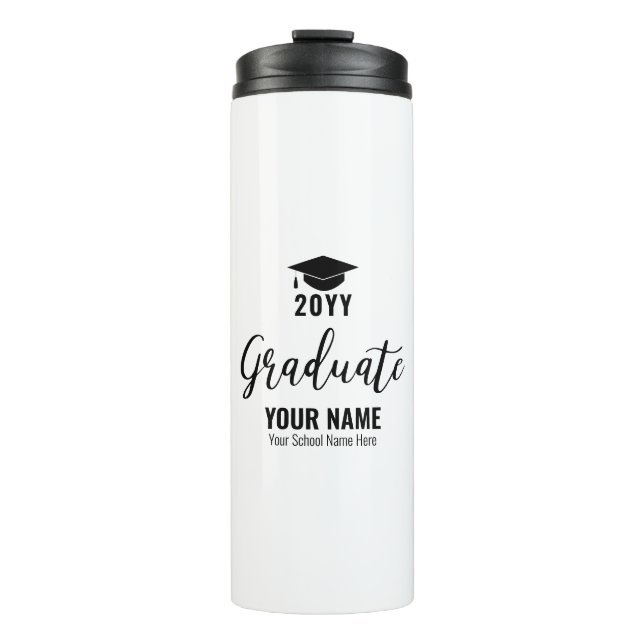 Garrafa Térmica Presente de Formatura Preto e Branco Caneca Térmic (Frente)