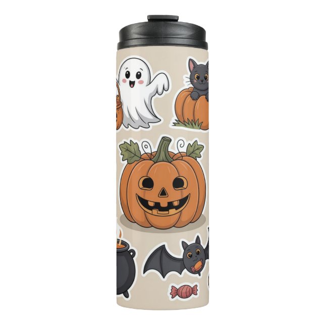 Garrafa Térmica Presente de Halloween com vibrações assustadoras (Frente)