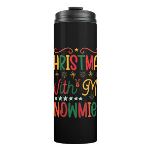 Garrafa Térmica Presente de Natal com Meus Snowmies
