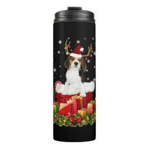 Garrafa Térmica Presente de Natal de Beagle Reindeer
