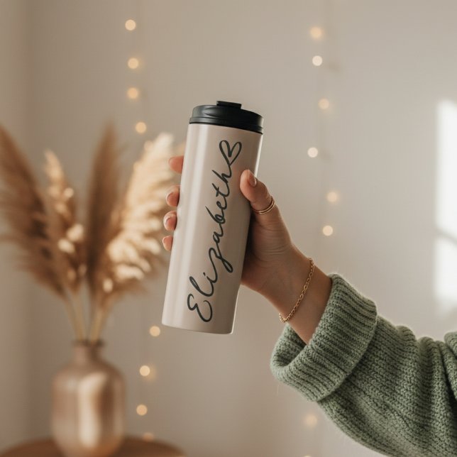 Garrafa Térmica Presente de Tumbler Térmico com Nome Personalizado (Custom Name Thermal Tumbler Gift for Her, Mom & Wife, Custom Graduation Thermal Tumbler Gift)