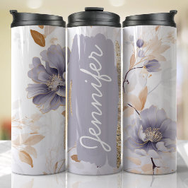 Garrafa Térmica Presente Personalizado de Adicionar Nome Floral Ro