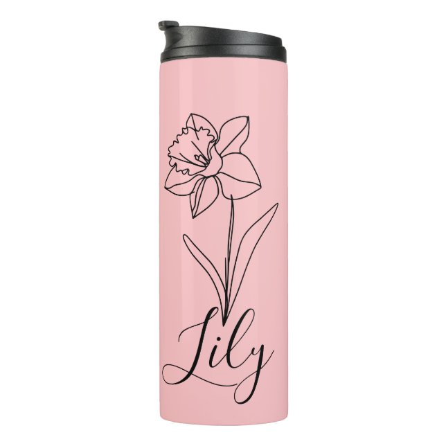 Garrafa Térmica Presente Personalizado de Flor de Nascimento do Na (Rotação à direita)