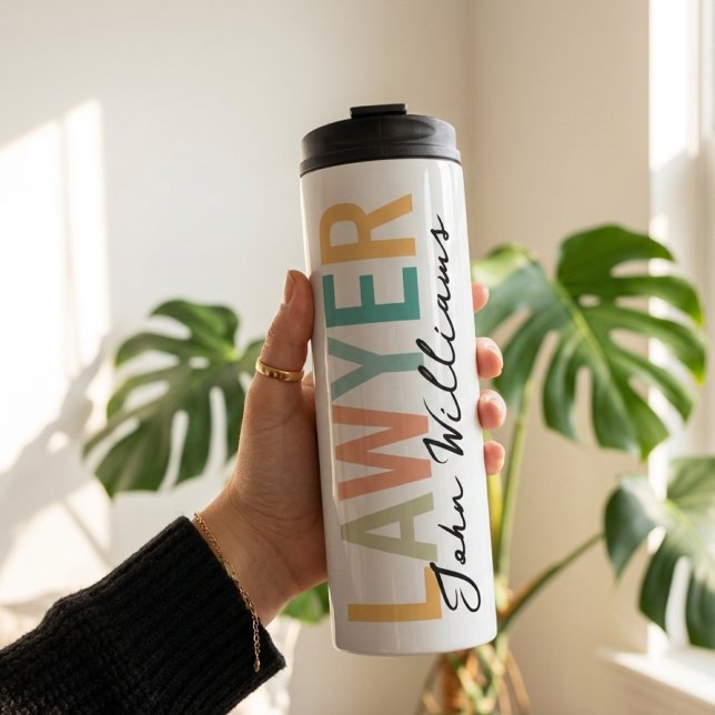 Garrafa Térmica Presente Personalizado de Formatura para Advogados (Custom Lawyer Graduation Gift for Coworkers, Custom Lawyer Graduation Tumbler Gift for Professionals)