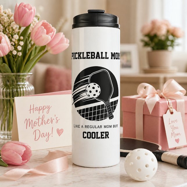 Garrafa Térmica Presente Personalizado de Pickleball para Mãe da M (Criador carregado)