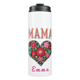 Garrafa Térmica Presente Personalizado Floral Coração de Mamãe