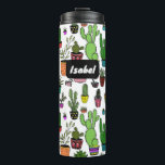 Garrafa Térmica Presente PERSONALIZADO Padrões de Corte de Plantas<br><div class="desc">Um bom padrão com design colorido, feito à mão por mim! Perfeito para um presente de aniversário, feriado ou dama de honra! Clique em "personalizar" acima para editá-lo para adicionar um nome, iniciais ou outro texto. Em seguida, clique em "editar usando a ferramenta design" para alterar cores, fontes, posicionamento e...</div>