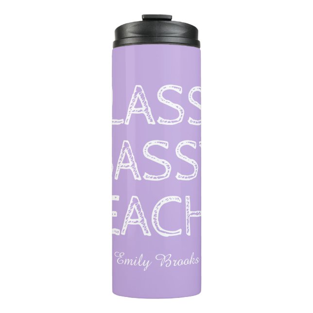 Garrafa Térmica Presente Personalizado Roxo para Professores (Frente)