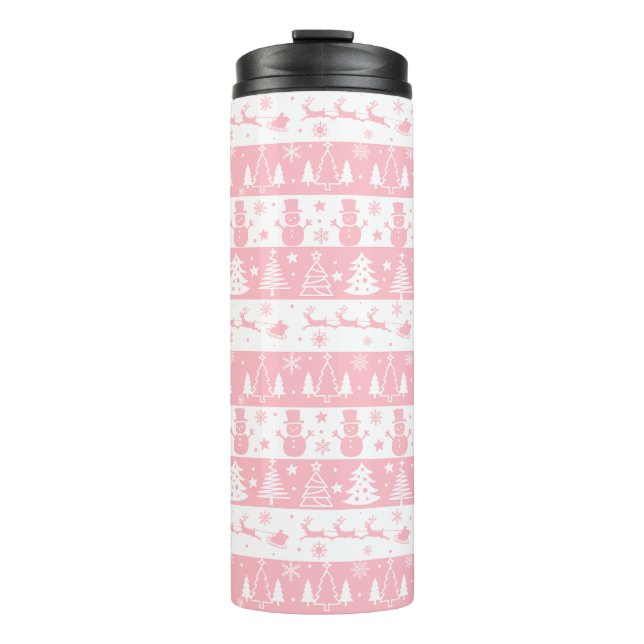 Garrafa Térmica Presentes de inverno de Natal Rosa e Bonito (Frente)