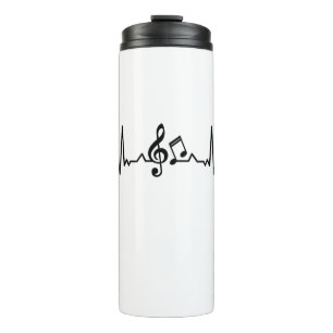 Garrafa Térmica Presentes de Música Heartbeat piano e guitarra