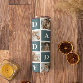 Garrafa Térmica Presentes de Pai Verde e Foto para Pais de Colagem