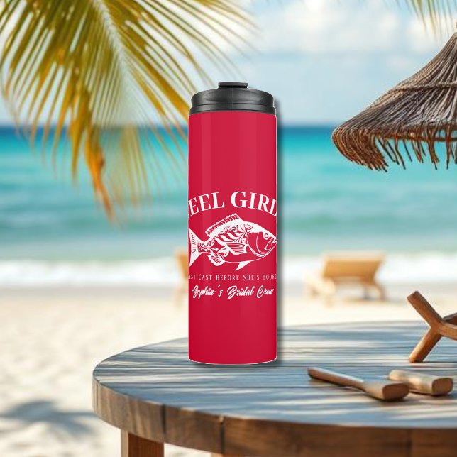 Garrafa Térmica Presentes para Despedida de Solteira - Garotas da  (Bachelorette Party Gifts Reel Girls Hawaiian Fisherman Trend Fish Tall Tumbler Cherry Red)