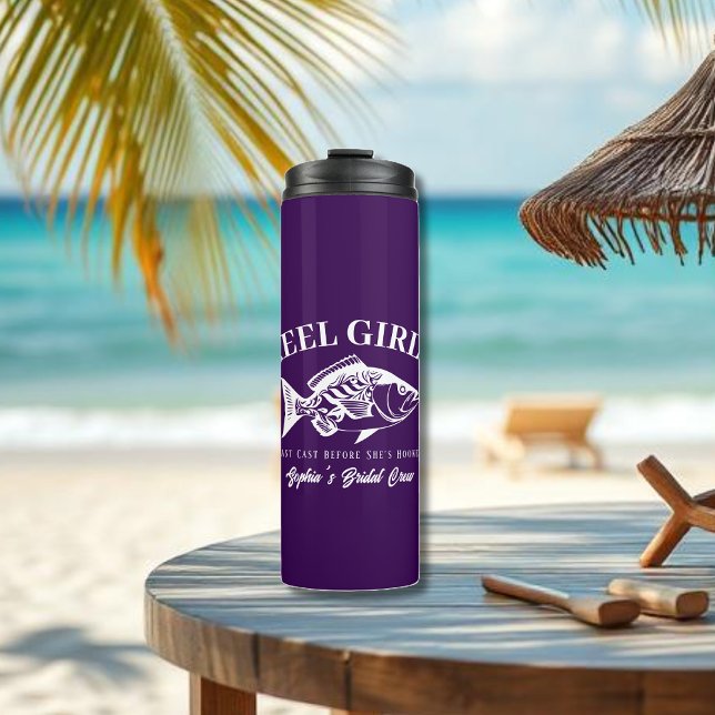 Garrafa Térmica Presentes para Despedida de Solteira - Roxo Havaia (Bachelorette Party Gifts Reel Girls Hawaiian Fisherman Trend Fish Tall Tumbler Purple)