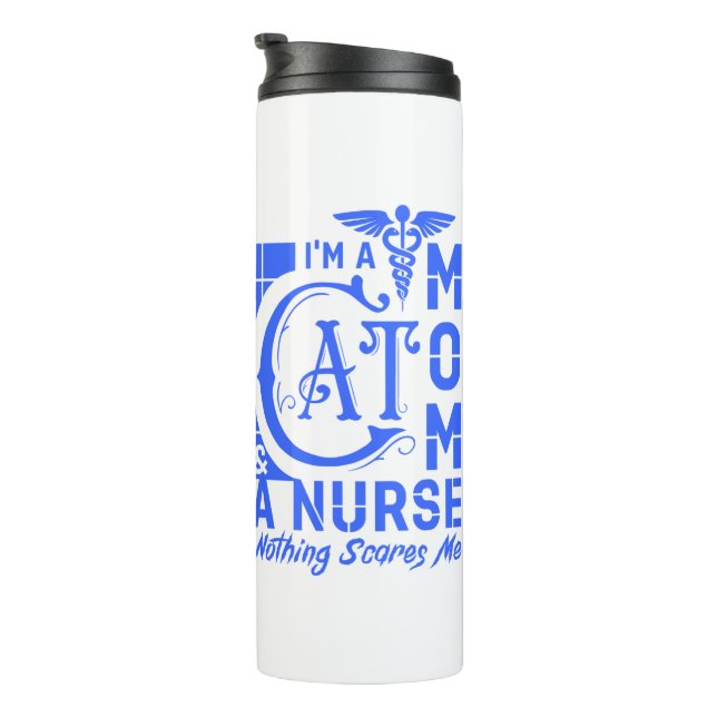 Garrafa Térmica Presentes para Enfermeira Cat Mãe (Rotação à direita)